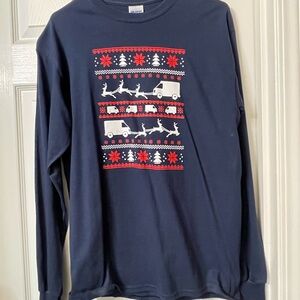 Gildan Navy Blue Festive Crewneck Sweater